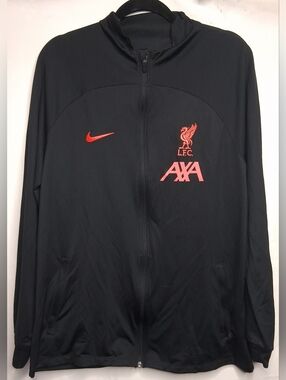 Nike Black Track Jacket with Red Liverpool Accents L